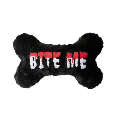FuzzYard Halloween Bite Me Bone Plush Dog Toy with Squeaker