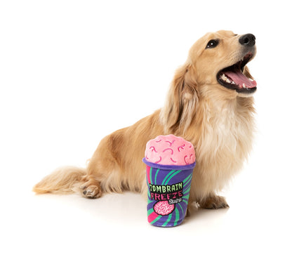 FuzzYard Halloween Zombrain Freeze Slushie Plush Dog Toy with Squeaker
