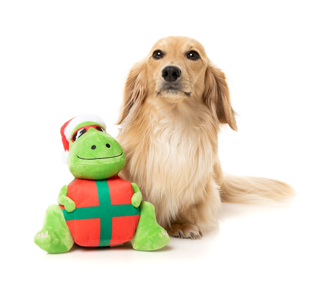 FuzzYard Christmas Wraptor Plush Dog Toy Small