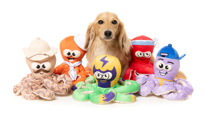 FuzzYard Octo-Posse Plush Dog Toy with Squeaker & Springy Legs