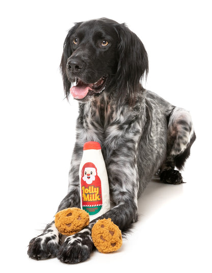 FuzzYard Christmas Jolly Milk & Cookies Plush Dog Toy 3 Piece Set