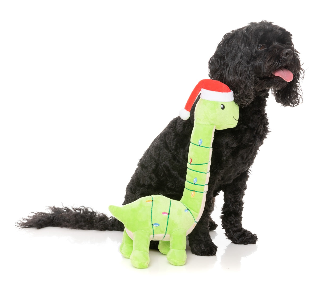 FuzzYard Christmas Lit A Saurus Plush Dog Toy