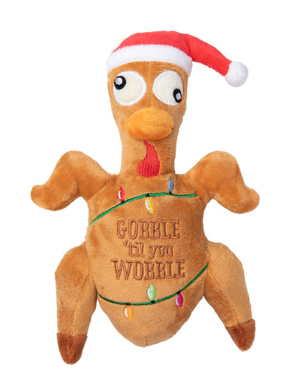 FuzzYard Christmas Gobble Til You Wobble Turkey Plush Dog Toy