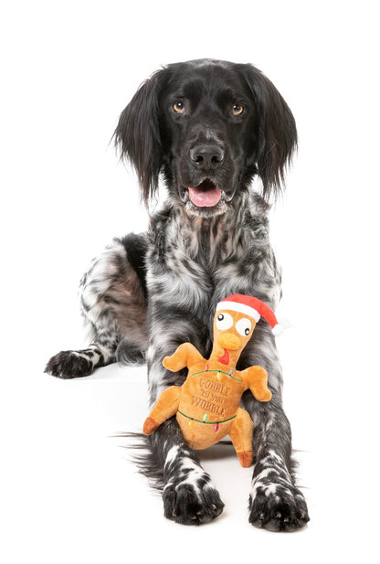 FuzzYard Christmas Gobble Til You Wobble Turkey Plush Dog Toy