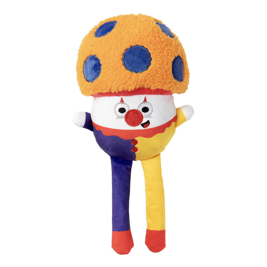 FuzzYard Fun Guys Plush Dog Toy with Spikey Ball Squeaker & Crinkle Paper-Mushroom Design