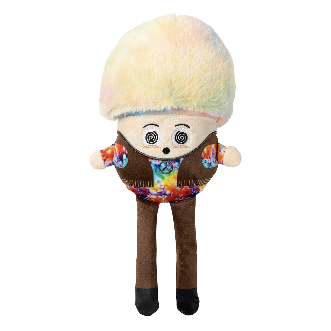 FuzzYard Fun Guys Plush Dog Toy with Spikey Ball Squeaker & Crinkle Paper-Mushroom Design