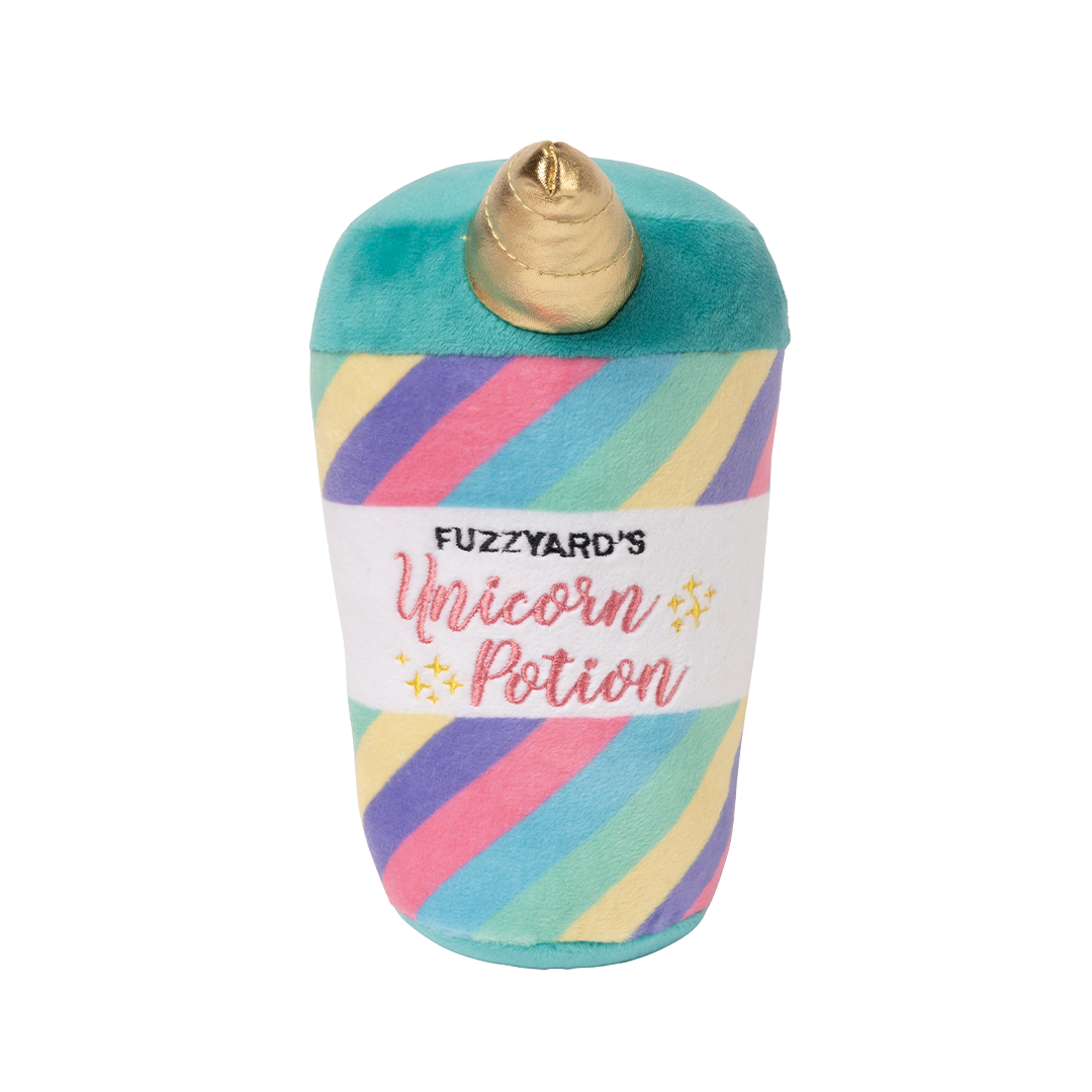 FuzzYard Unicorn Potion Plush Dog Toy with Squeaker