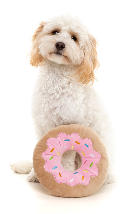FuzzYard Giant Donut Plush Dog Toy with Squeaker