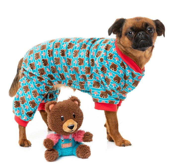 FuzzYard Fuzz Bear Small Plush Dog Toy with squeakers