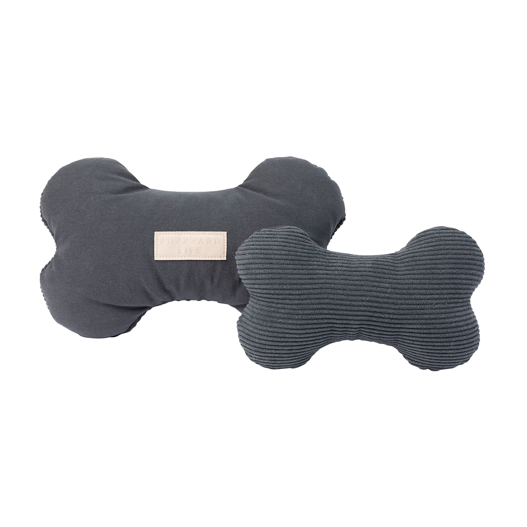 FuzzYard Life Bone Plush Dog Toy Slate Grey