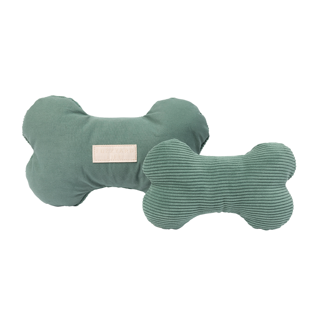 FuzzYard Life Bone Plush Dog Toy Myrtle Green
