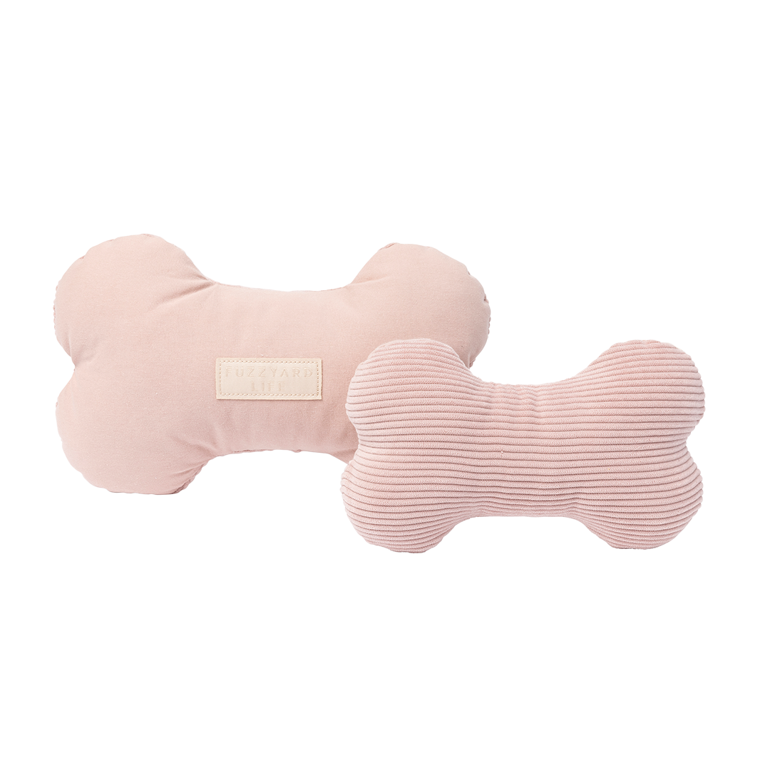 FuzzYard Life Bone Plush Dog Toy Soft Blush