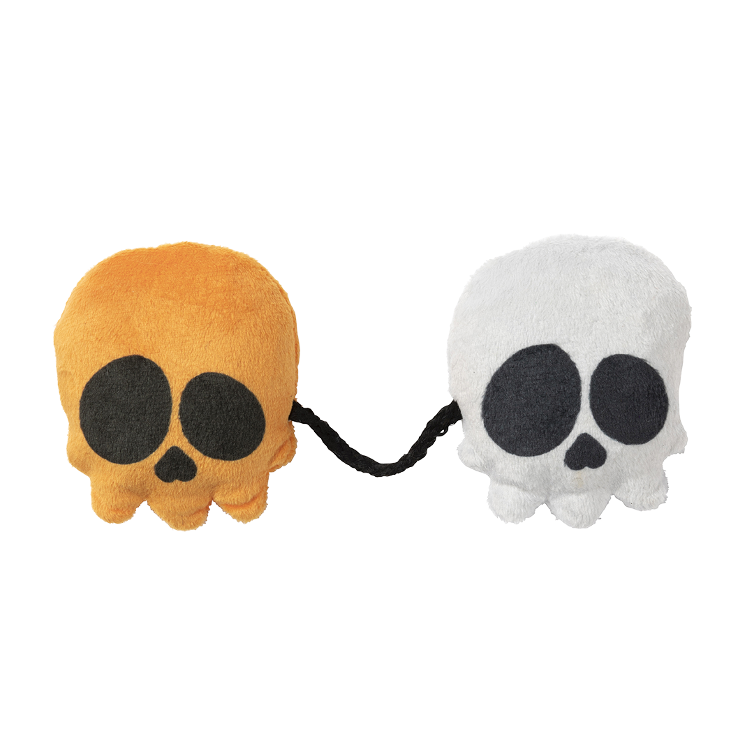 FuzzYard Meowloween Scully and Sully Skeleton String Cat Toy with Catnip