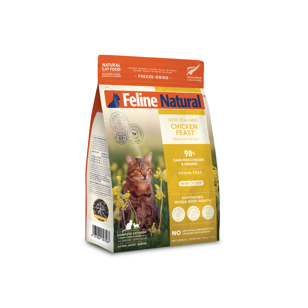 Feline Natural Freeze-Dried Chicken Feast for Cats – 320g / 960g
