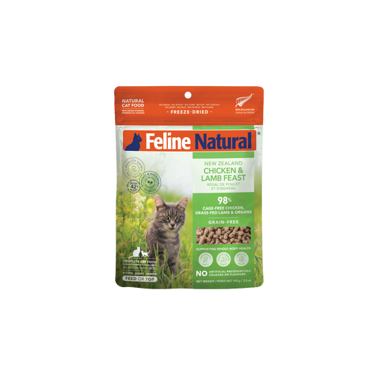 Feline Natural Freeze-Dried Chicken & Lamb Feast for Cats – 100g / 320g / 800g