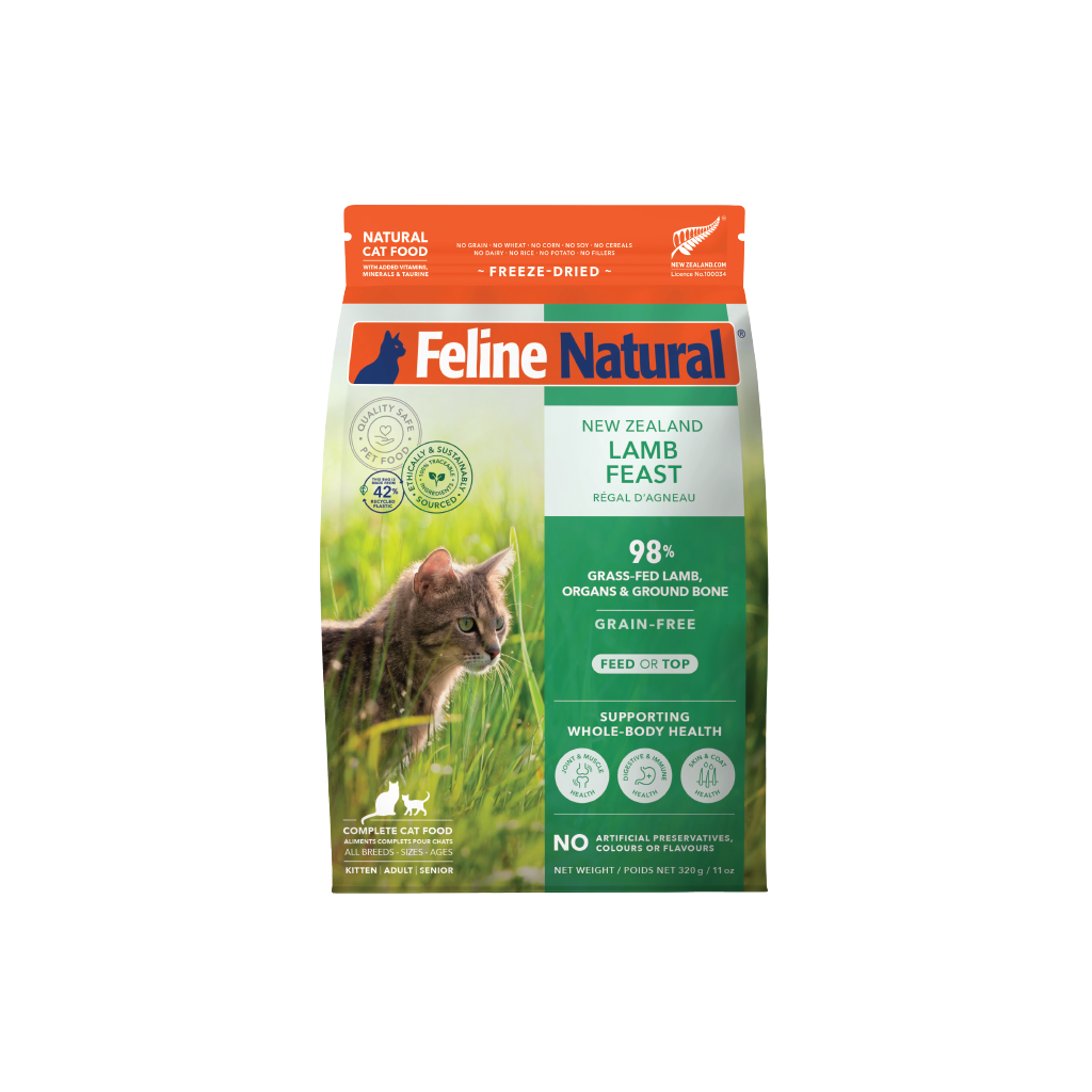 Feline Natural Freeze-Dried Lamb Feast for Cats – 320g / 960g