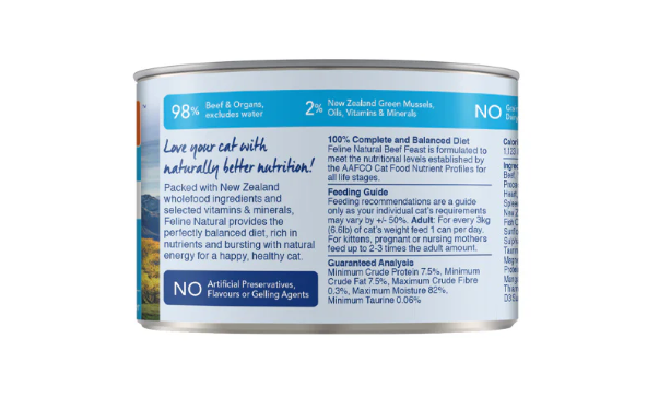 Feline Natural Beef Canned Cat Food – 12 x 170g
