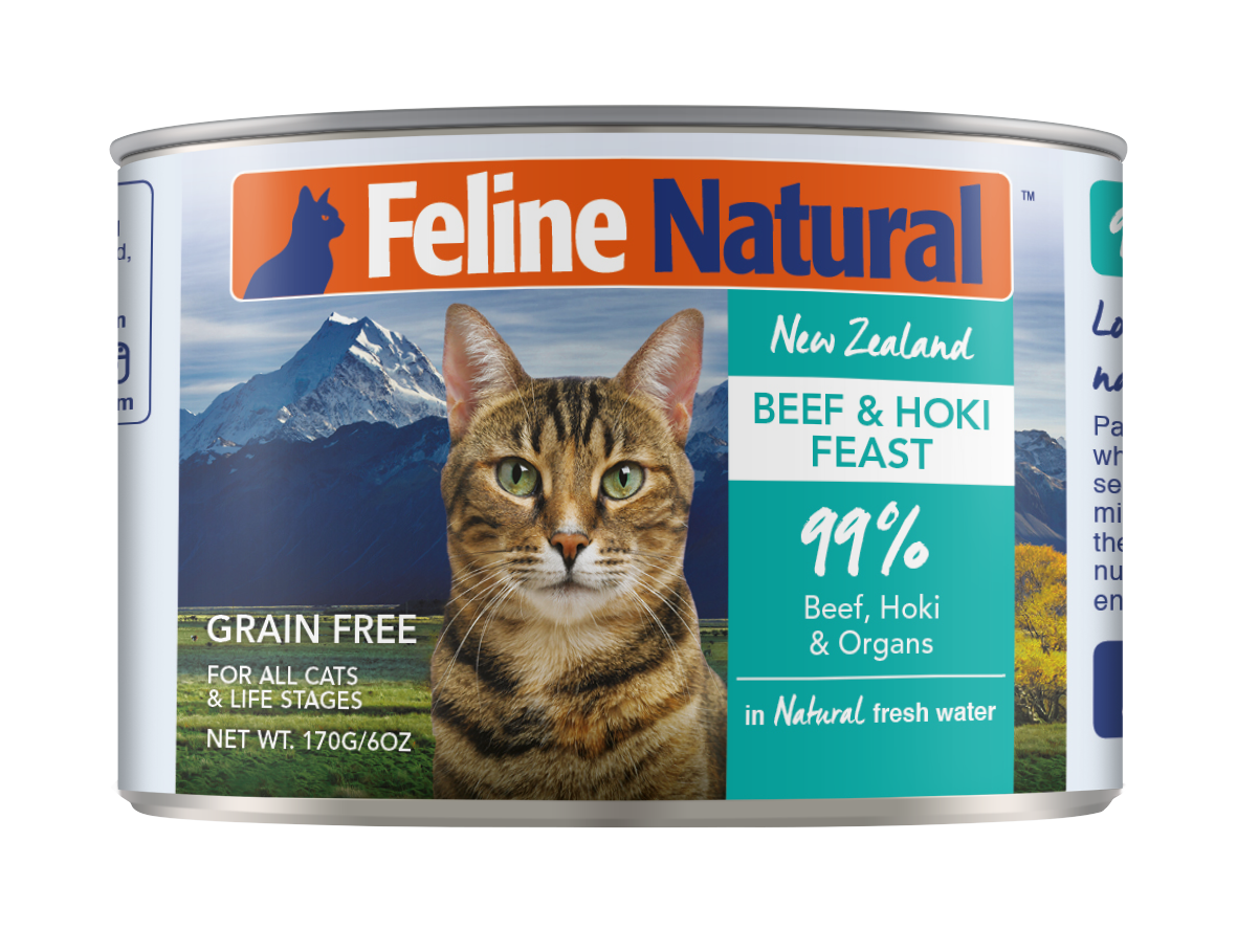 Feline Natural Beef & Hoki Canned Cat Food – 12 x 170g