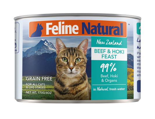 Feline Natural Beef & Hoki Canned Cat Food – 12 x 170g