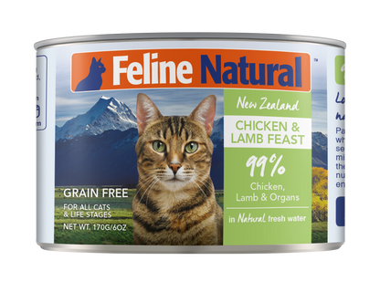 Feline Natural Chicken & Lamb Canned Cat Food – 12 x 170g