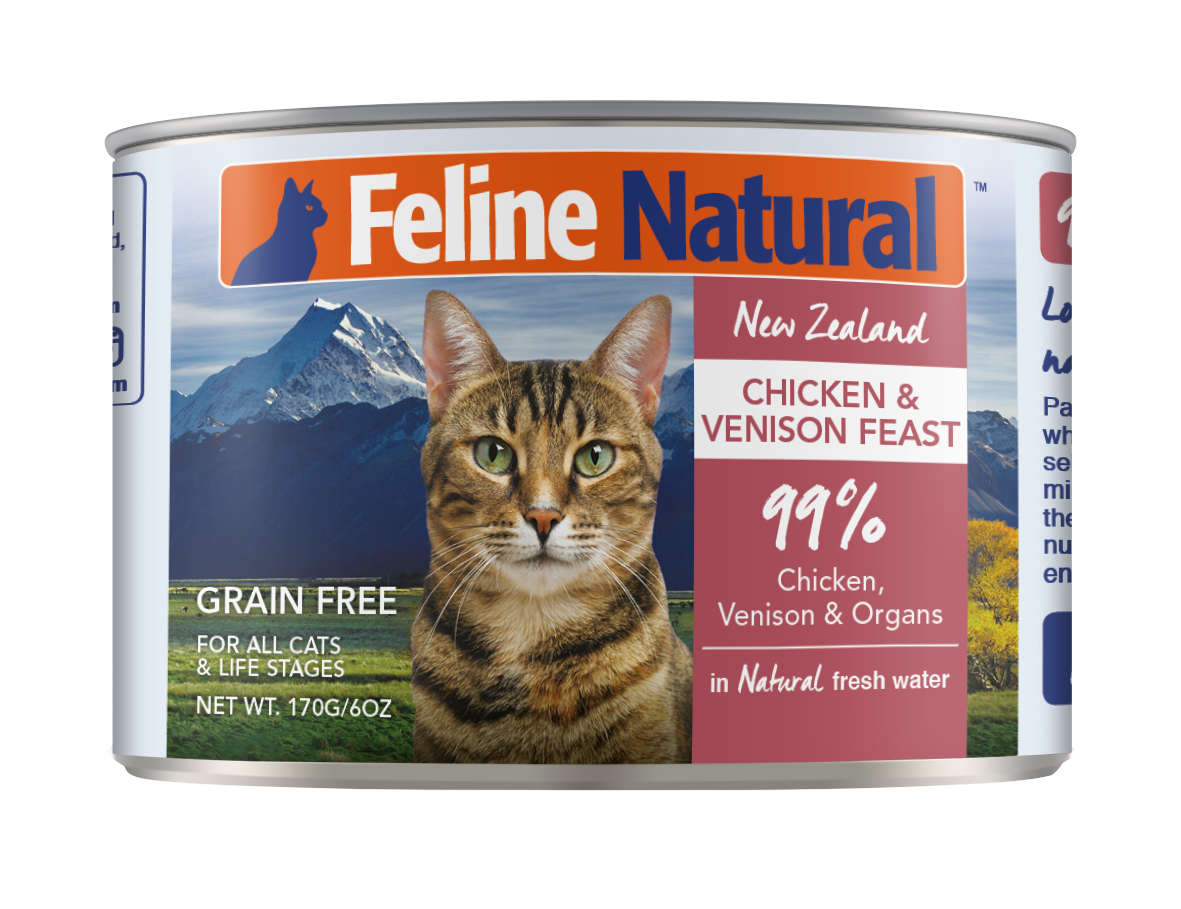 Feline Natural Chicken & Venison Canned Cat Food – 12 x 170g