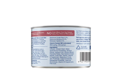 Feline Natural Chicken & Venison Canned Cat Food – 12 x 170g