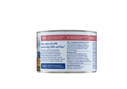 Feline Natural Chicken & Venison Canned Cat Food – 12 x 170g