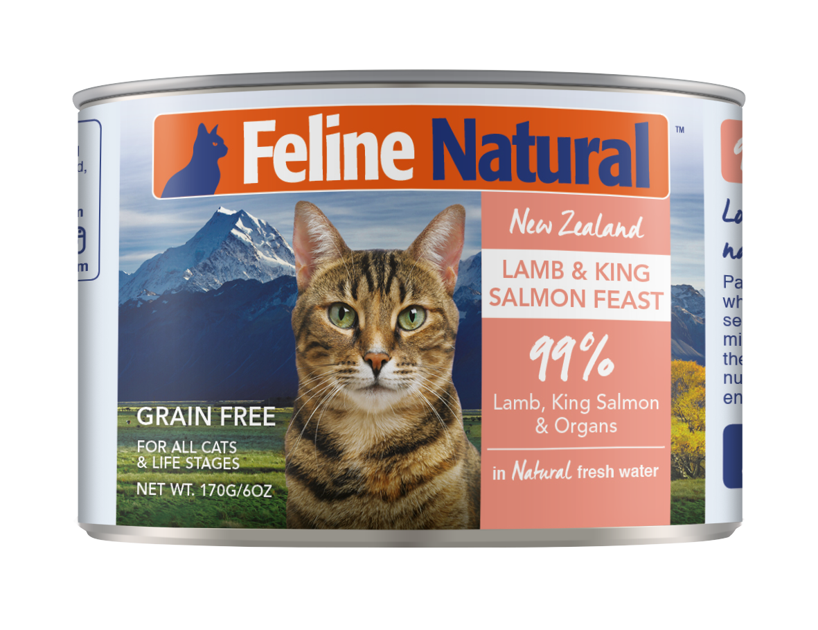 Feline Natural Lamb & Salmon Canned Cat Food – 12 x 170g