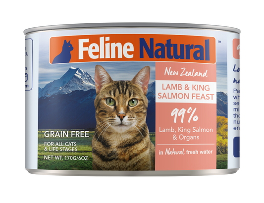 Feline Natural Lamb & Salmon Canned Cat Food – 12 x 170g