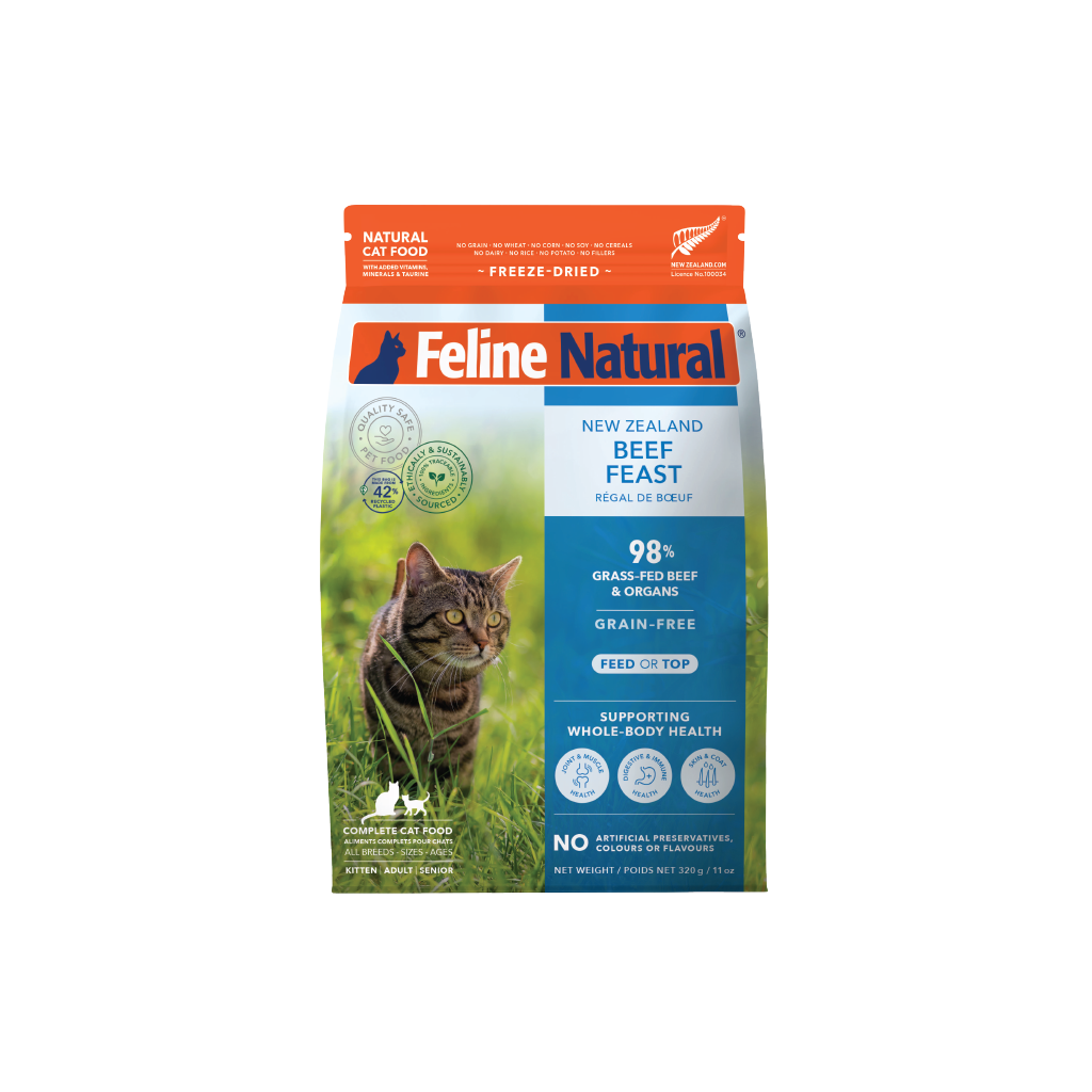 Feline Natural Freeze-Dried Beef Feast for Cats – 320g / 960g