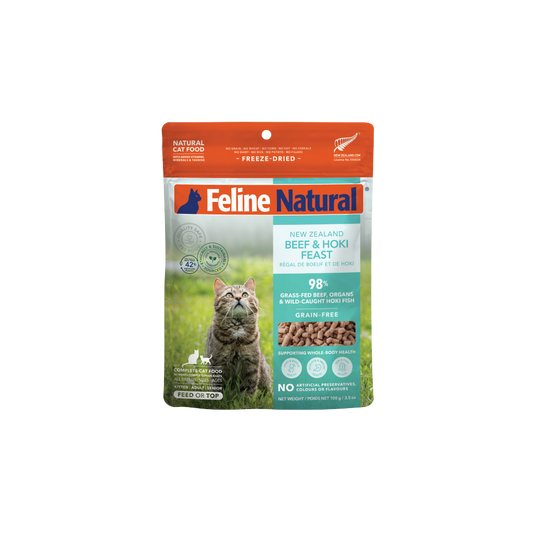 Feline Natural Freeze-Dried Beef & Hoki Feast for Cats – 100g / 320g / 800g
