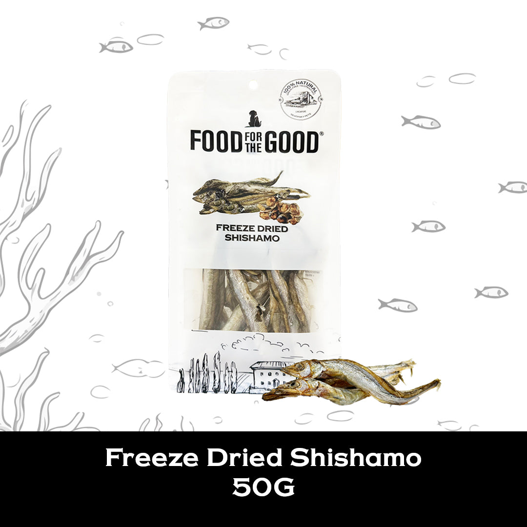 Food For The Good Freeze Dried Shishamo Treats for Cats and Dogs 50g