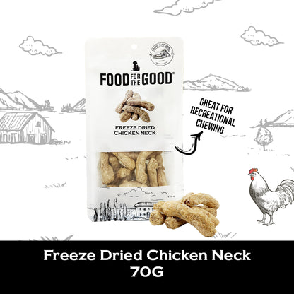 Food For The Good Freeze Dried Chicken Neck Treats for Cats and Dogs 70g
