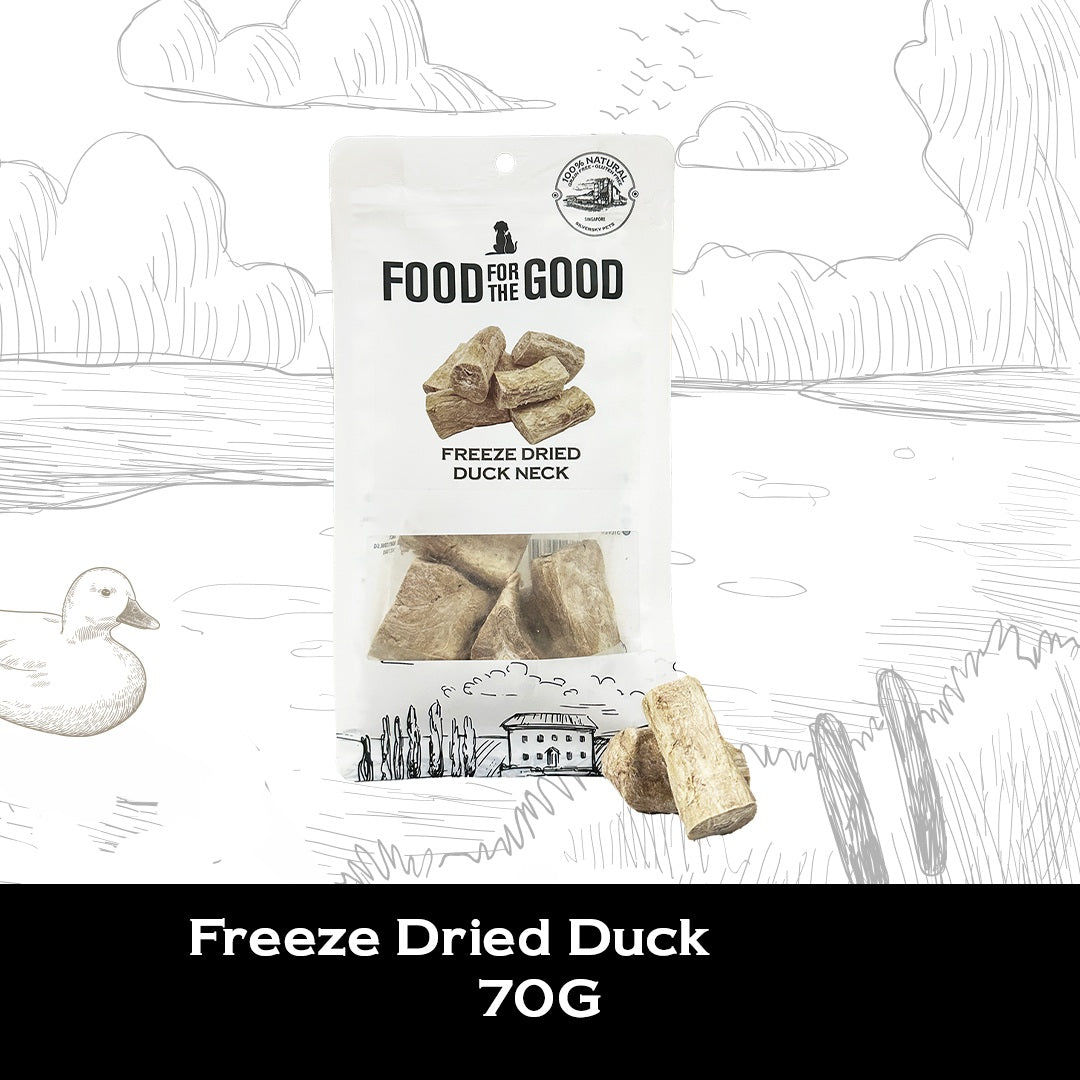 Food For The Good Freeze Dried Duck Neck Treats for Cats and Dogs 70g