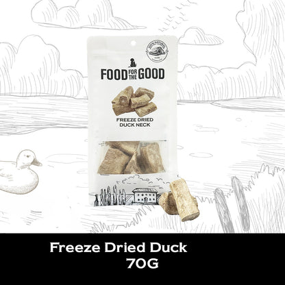 Food For The Good Freeze Dried Duck Neck Treats for Cats and Dogs 70g