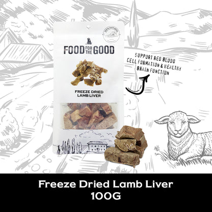 Food For The Good Freeze Dried Lamb Liver Treats for Cats and Dogs 70g