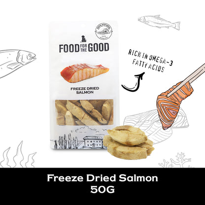 Food For The Good Freeze Dried Salmon Treats for Cats and Dogs 50g