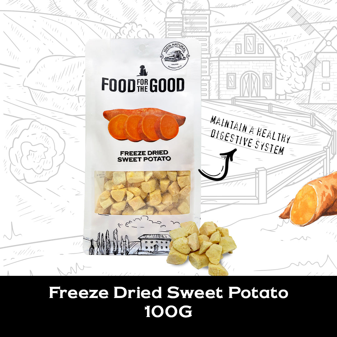 Food For The Good Freeze Dried Orange Sweet Potato Treats for Cats and Dogs 100g