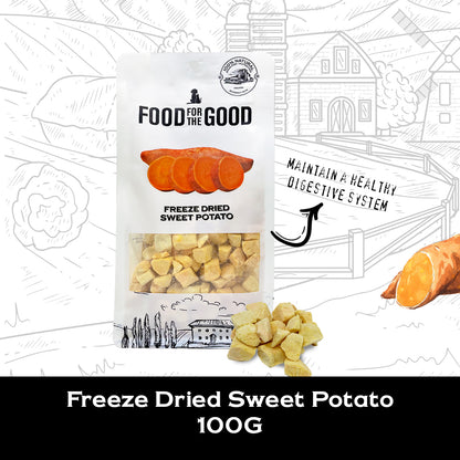 Food For The Good Freeze Dried Orange Sweet Potato Treats for Cats and Dogs 100g