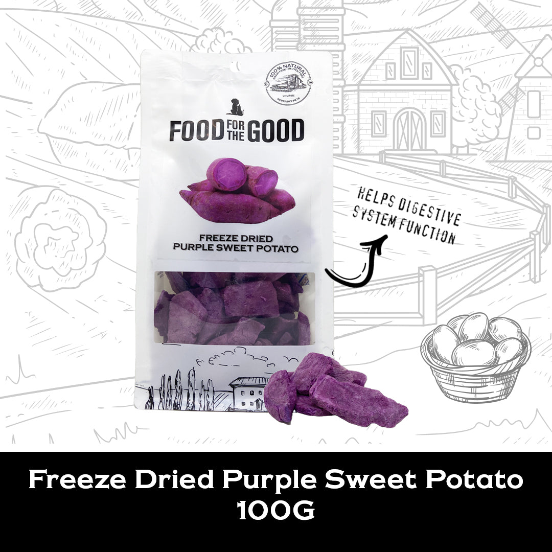 Food For The Good Freeze Dried Purple Sweet Potato Treats for Cats and Dogs 100g