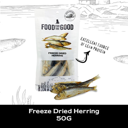 Food For The Good Freeze Dried Herring Treats for Cats and Dogs 50g