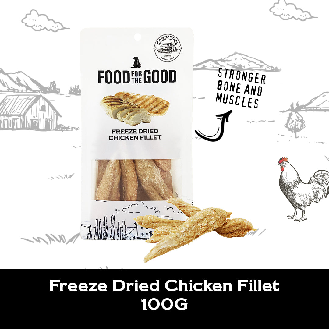 Food For The Good Freeze Dried Chicken Fillet Treats for Cats and Dogs 100g
