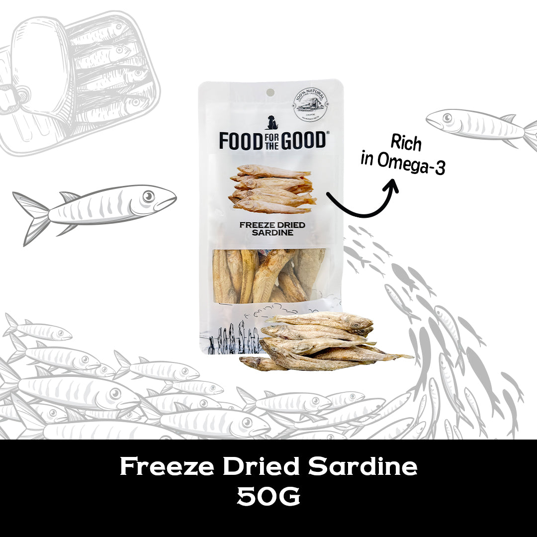Food For The Good Freeze Dried Sardine Treats for Cats and Dogs 50g