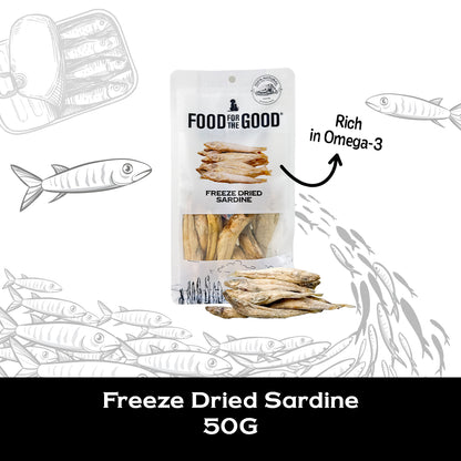Food For The Good Freeze Dried Sardine Treats for Cats and Dogs 50g
