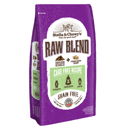 Stella and Chewy’s Raw Blend Cage Free Recipe for Cats – Turkey Chicken and Duck 10LB