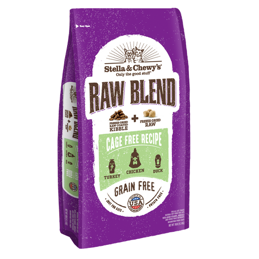Stella and Chewy’s Raw Blend Cage Free Recipe for Cats – Turkey Chicken and Duck 10LB
