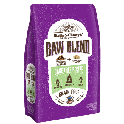 Stella and Chewy’s Raw Blend Cage Free Recipe for Cats – Turkey Chicken and Duck 5LB