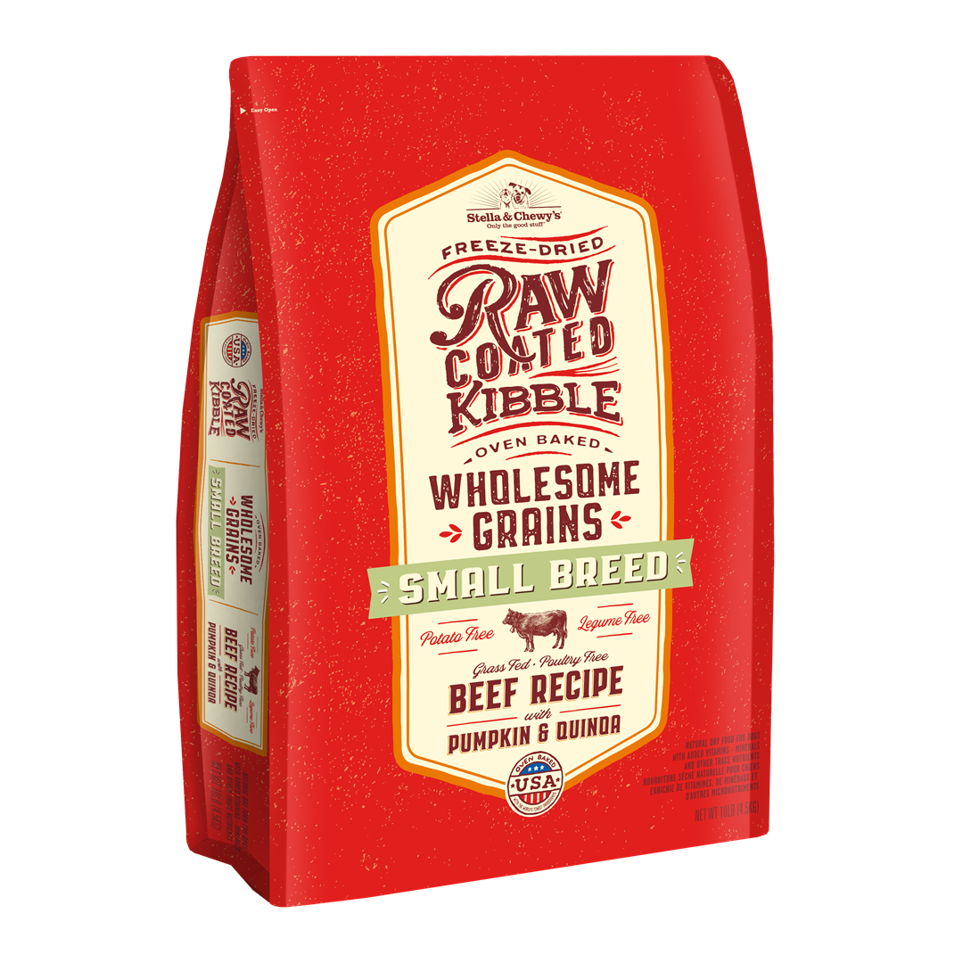 Stella & Chewy’s Beef Recipe with Pumpkin & Quinoa Raw Coated Kibble Wholesome Grains for Small Breed Dogs 10LB