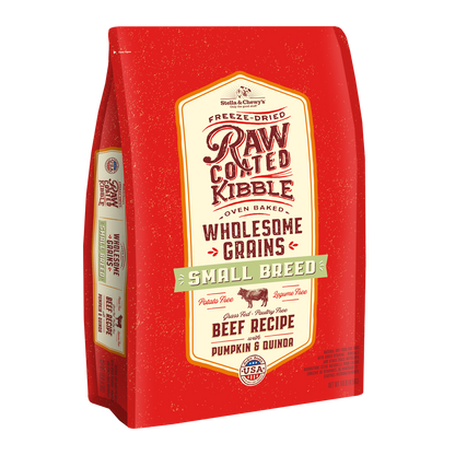 Stella & Chewy’s Beef Recipe with Pumpkin & Quinoa Raw Coated Kibble Wholesome Grains for Small Breed Dogs 10LB