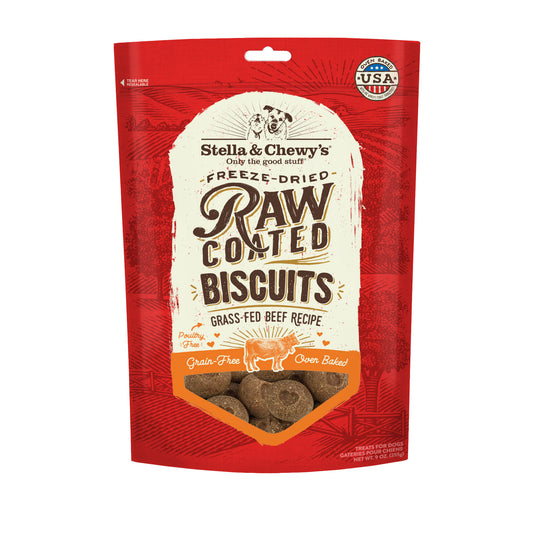 Stella & Chewy’s Grass Fed Beef Raw Coated Biscuits for Dogs 9oz